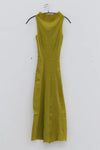 Marc Le Bihan Silk Shrink Stretch Sleeveless Dress 21967 Collection France MLB-21967 E23-ANIS